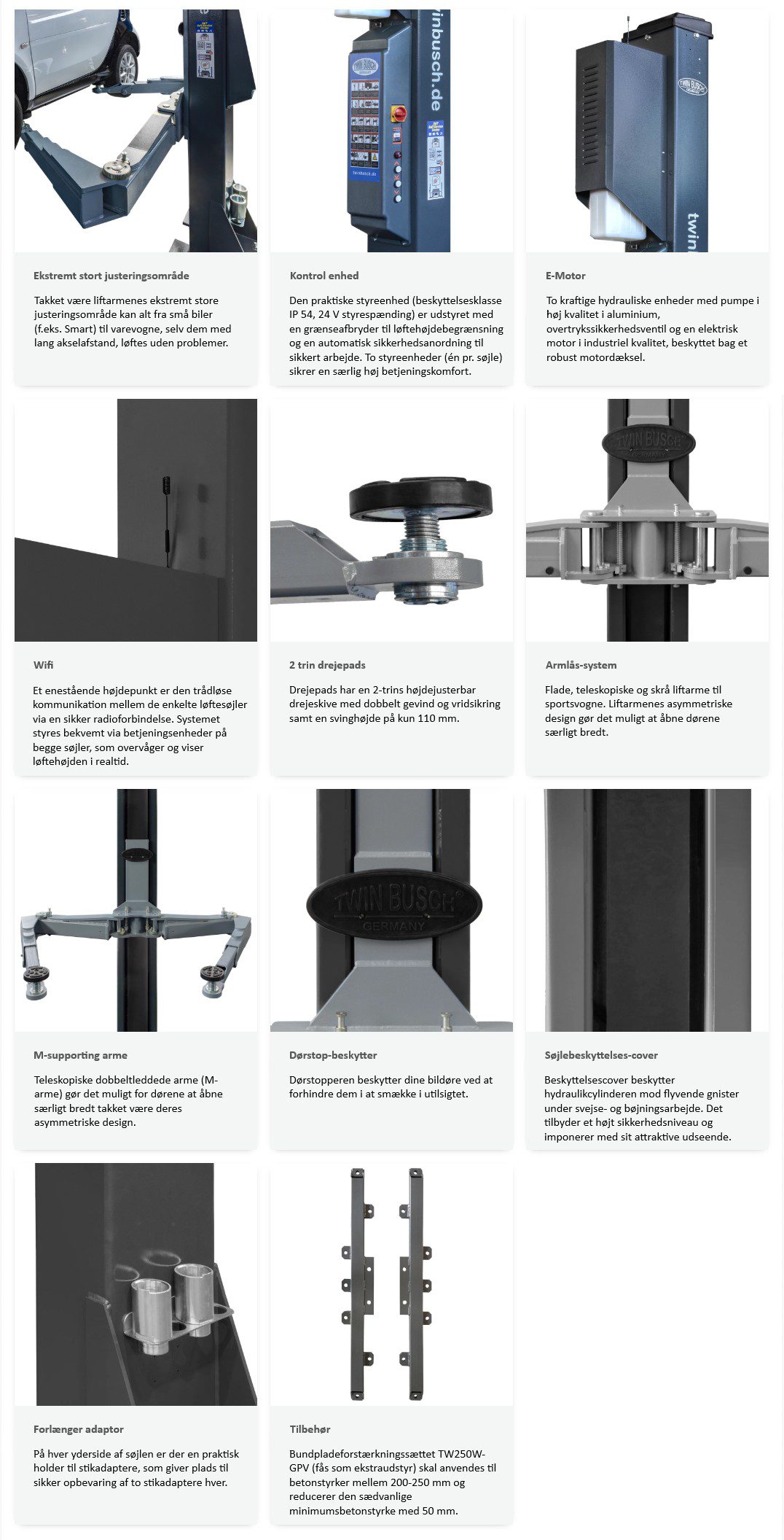 2 søjlet lift TW250W-G overblik