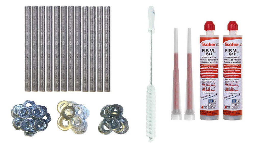 Limankersæt til fastgørelse af 2-søjlet autolift