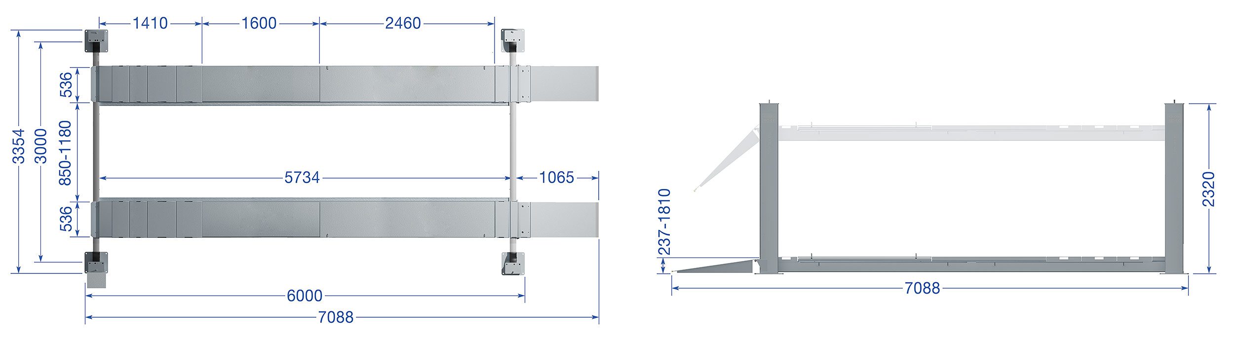 4 søjlet autolift TW465-400-FZ_måltegning