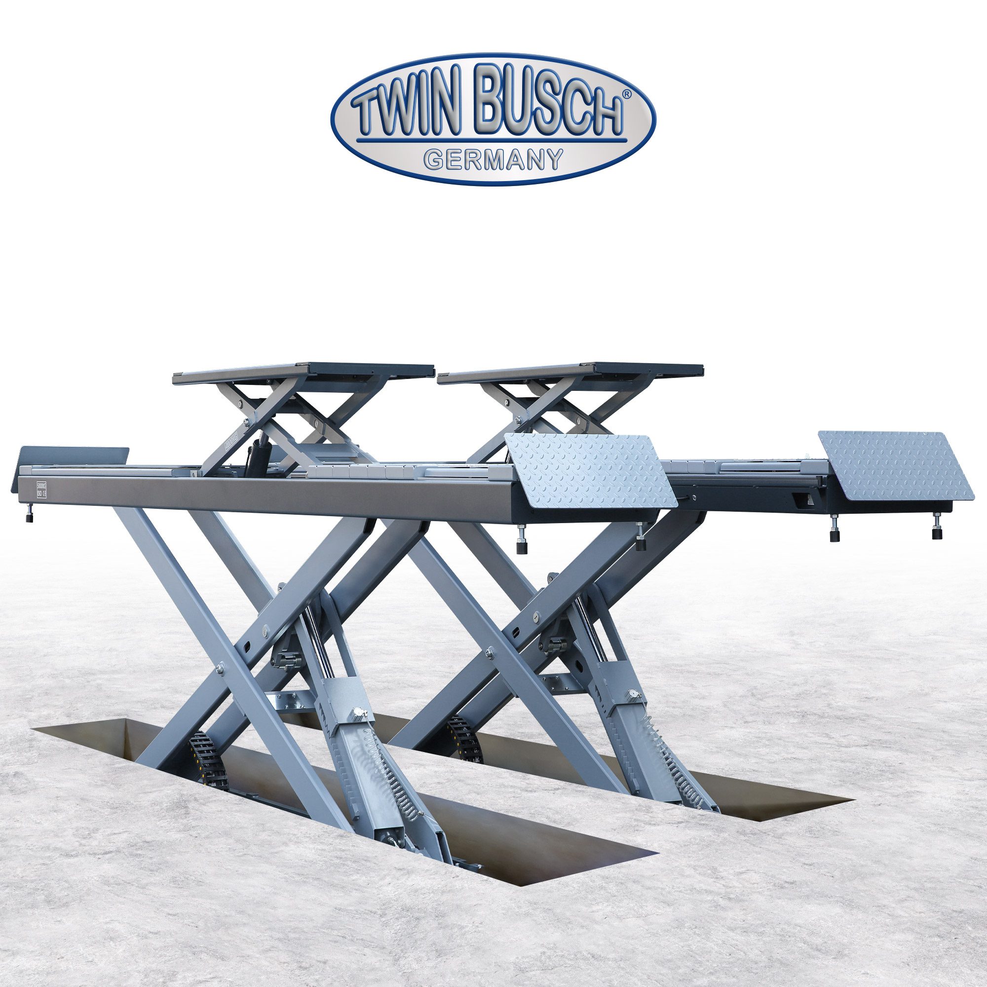 Kørebane sakselift 5000 kg m/Play Detector | Twinbusch TWSA-50U-G - Billede 11