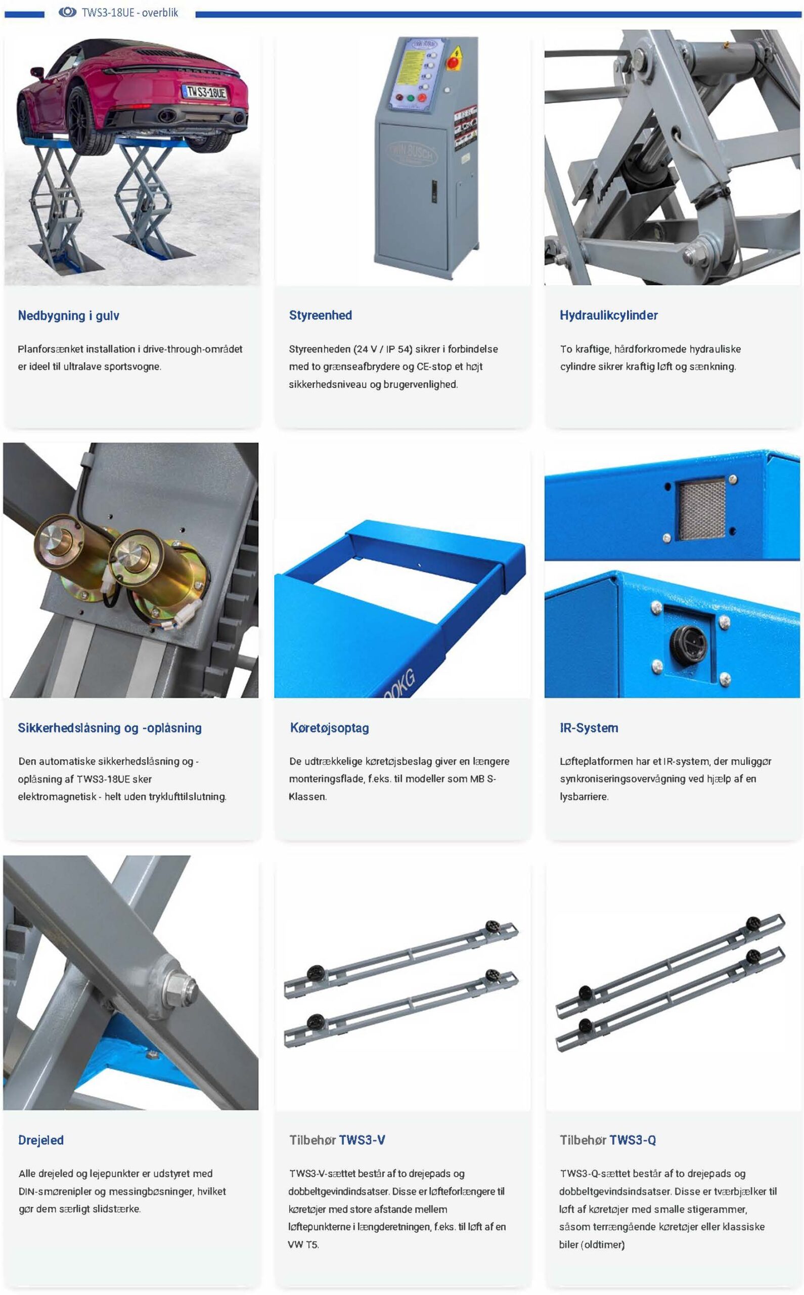 Sakselift nedbygning TWS3-18UE-G overblik