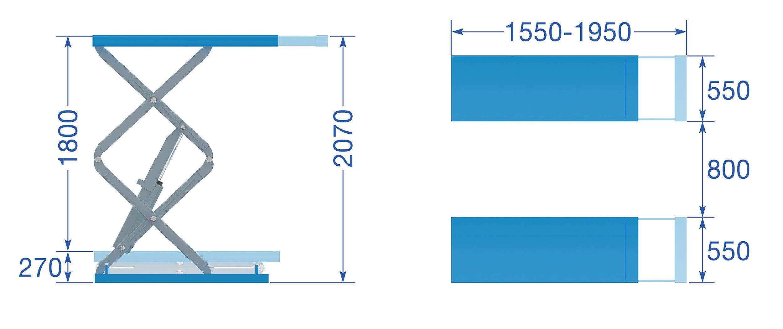 Sakselift - autolift TWS3-18U-G nedbygning_måltegning